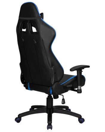 Кресло игровое DOBRIN BRIAN, черно-синяя экокожа