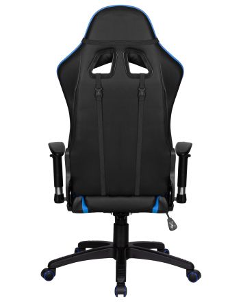 Кресло игровое DOBRIN BRIAN, черно-синяя экокожа