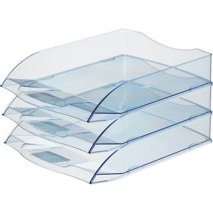 Лоток горизонтальный Attache office прозрачный голубой