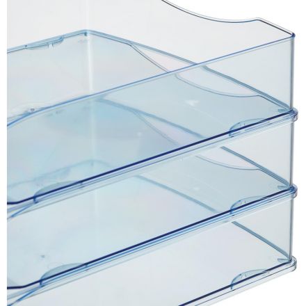 Лоток горизонтальный Attache office прозрачный голубой