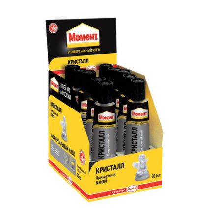 Клей универсальный МОМЕНТ Кристалл, 30 мл, в шоу-боксе, 873873 Клей универсальный МОМЕНТ Кристалл, 30 мл, в шоу-боксе, 873873