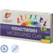 Пластилин классический Луч Классика 6 цветов 120 г со стеком