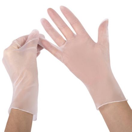 Перчатки виниловые смотровые 50 пар (100 штук), размер 6-7, S (малый), прозрачные, SFM, Германия