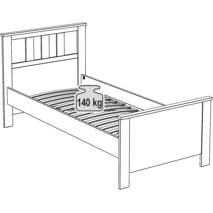 Кровать одинарная ШС_Сага 90х200 белая