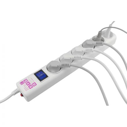 Сетевой фильтр Power Cube 1.9м 6 роз. (белый) 16А/3,5кВт(SPG(5+1)-16B-1,9М)