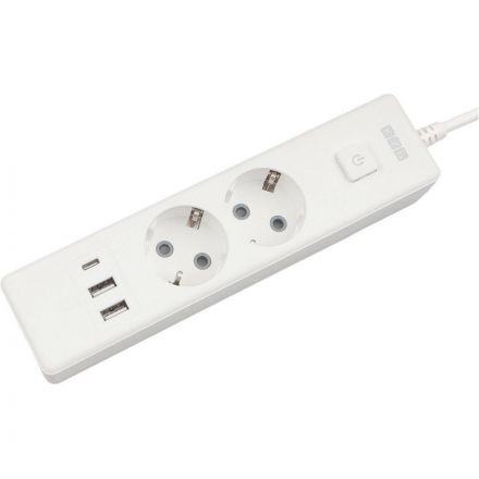 Удлинитель Power Cube, 2р с/з вык.,3USB, 3500 Вт,16А, 1.9м,3x1,0 (белый)