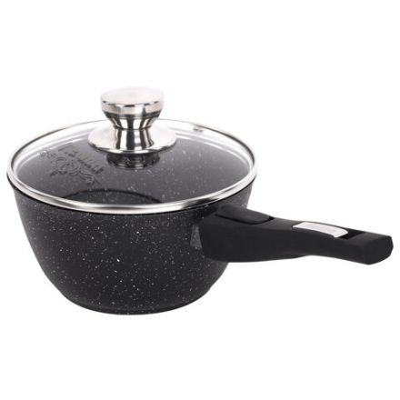 Набор посуды (сковорода 26 см, кастрюля 5 л, ковш 1,7 л, 2 съемных ручки, 2 крышки), МЕЧТА "Гранит Black", 001802