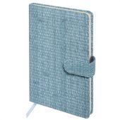 Еженедельник датированный 2026 А5 145х215 мм, BRAUBERG "Augustus", под кожу, голубой, 117165