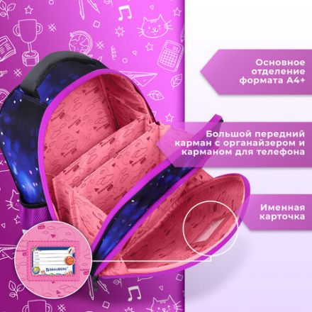 Ранец BRAUBERG KIDS STANDARD, 2 отделения, Fairy fox, 36х28х14 см, 273144