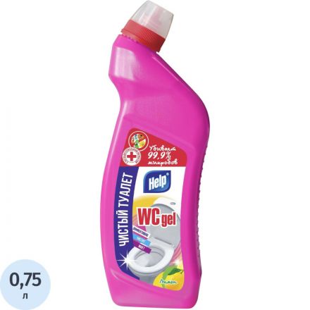 Средство для сантехники HELP гель Чистый туалет Лимон 750гр
