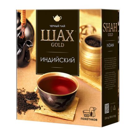 Чай ШАХ Gold "Индийский" черный, 100 пакетиков по 2 г, 0925-18 Чай ШАХ Gold "Индийский" черный, 100 пакетиков по 2 г, 0925-18