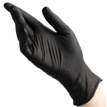 Перчатки нитриловые смотровые 50 пар (100 штук), размер 7-8, M (средний), черные, BENOVY Nitrile Chlorinated, М