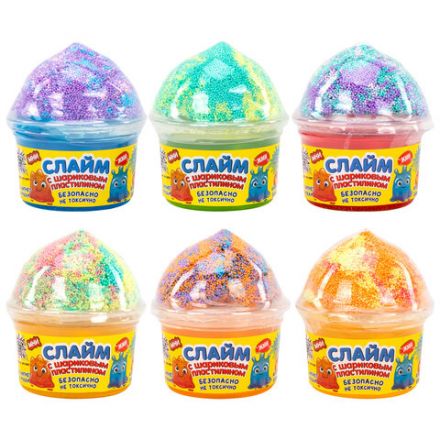 Слайм (лизун) + шариковый пластилин, 115 г, ассорти 6 видов, JOLLY JOT (ДЖОЛЛИ ДЖОТ), 665949