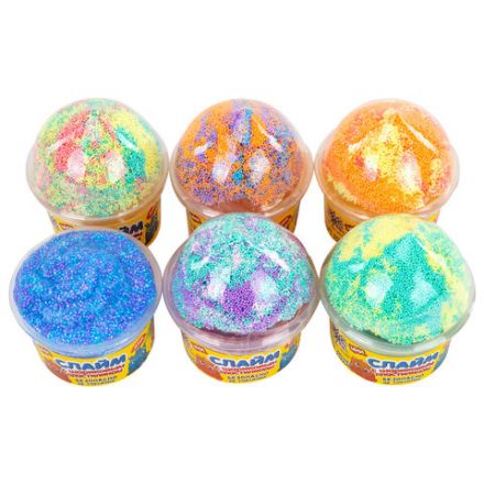 Слайм (лизун) + шариковый пластилин, 115 г, ассорти 6 видов, JOLLY JOT (ДЖОЛЛИ ДЖОТ), 665949