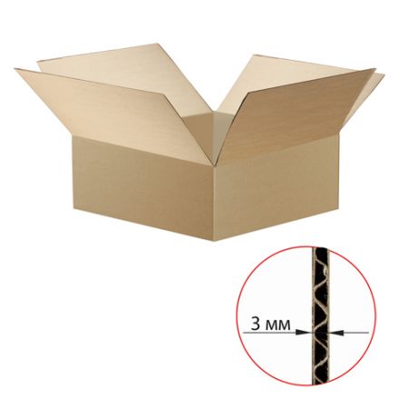 Гофрокороб длина 330 мм х ширина 330 мм х высота 132 мм, марка Т23, профиль В, FEFCO 0201 / ГОСТ исполнение А Гофрокороб длина 330 мм х ширина 330 мм х высота 132 мм, марка Т23, профиль В, FEFCO 0201 / ГОСТ исполнение А