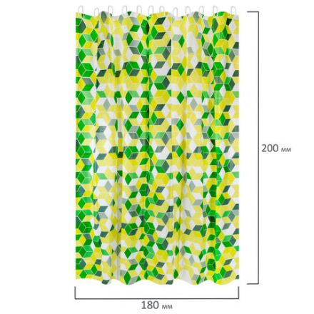 Шторка для ванной PEVA, 180х200 см, кольца в комплекте, 3 дизайна ассорти, ФИГУРЫ, PRIMILA (ПРИМИЛА), 700075 Шторка для ванной PEVA, 180х200 см, кольца в комплекте, 3 дизайна ассорти, ФИГУРЫ, PRIMILA (ПРИМИЛА), 700075