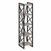 Loft Стеллаж на регулируемых опорах-5 полок VR.L-MST.O-5.4 Дуб аттик/Чёрный металл 400*400*1650