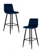 Набор 2 шт Стул барный DOBRIN NICOLE, черные матовые ножки, темно-синий велюр (108-95) Набор 2 шт Стул барный DOBRIN NICOLE, черные матовые ножки, темно-синий велюр (108-95)