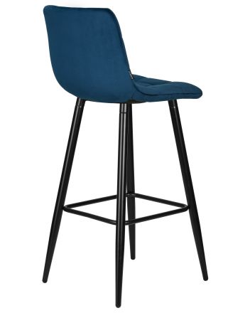 Набор 2 шт Стул барный DOBRIN NICOLE, черные матовые ножки, темно-синий велюр (108-95)