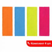Насадка МОП 40 плоская КОМПЛЕКТ 4 шт., УНИВЕРСАЛЬНАЯ для швабр 38-42 см (ТИП К), микрофибра, LAIMA, 607459