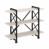 Loft Стеллаж на колесных опорах-3 полки VR.L-MST.K-3.8V Денвер светлый/Чёрный металл 1200*400*968