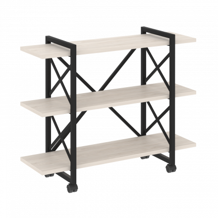 Loft Стеллаж на колесных опорах-3 полки VR.L-MST.K-3.8V Денвер светлый/Чёрный металл 1200*400*968 Loft Стеллаж на колесных опорах-3 полки VR.L-MST.K-3.8V Денвер светлый/Чёрный металл 1200*400*968