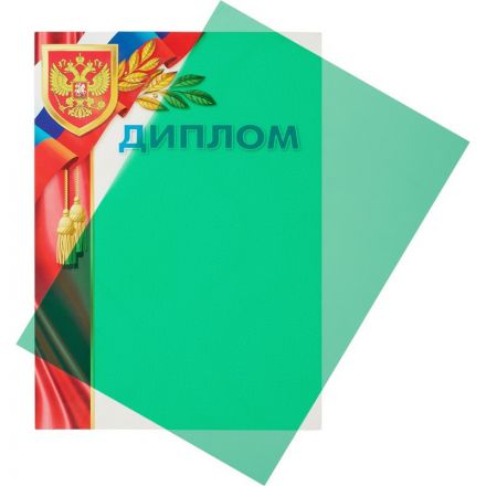Обложки для переплета пластиковые Promega office A4 200 мкм зеленые прозрачные (100 штук в упаковке)
