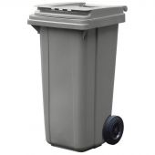 Контейнер-бак мусорный 120 л пластиковый на 2-х колесах с крышкой серый