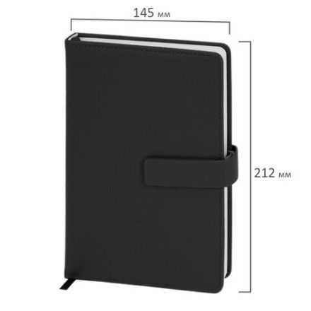 Ежедневник в подарочном наборе 5 в 1, А5, 145x212 мм, BRAUBERG "President", под кожу, 160 листов, черный, 116850