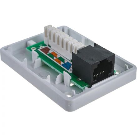Розетка настенная TWT TWT-SM1-45/6-WH, 1 порт RJ-45 категории 6, UTP, белая Розетка настенная TWT TWT-SM1-45/6-WH, 1 порт RJ-45 категории 6, UTP, белая