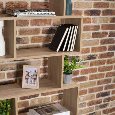 Стеллаж BRABIX "Scandi SH-008", 730х250х1760 мм, 6 секций, ЛДСП, дуб сонома, 641898, ЦБ013658-2