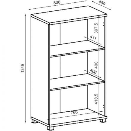 Шкаф Avance для документов средний 6Ш.017.1 800х450х1348 шамони темный