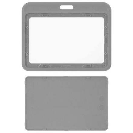 Бейдж горизонтальный (54х85 мм), серый, МАТОВАЯ ПОВЕРХНОСТЬ, BRAUBERG EXTRA, 238817