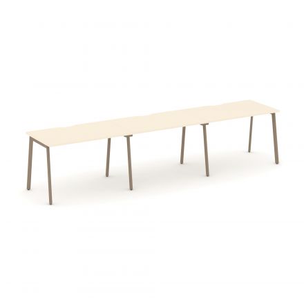 Estetica Рабочая станция на 3 места ES.RS-3.2-VP Сатин/Латте металл 3540*730*750