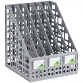 Лоток для бумаг вертикальный СТАММ, сборный, 6 отделений, серый