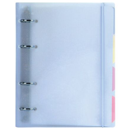 Тетрадь на кольцах А5 175х220 мм, 120 л., пластик с блестками, с резинкой и разделителями, BRAUBERG, Голубой, 404633 Тетрадь на кольцах А5 175х220 мм, 120 л., пластик с блестками, с резинкой и разделителями, BRAUBERG, Голубой, 404633