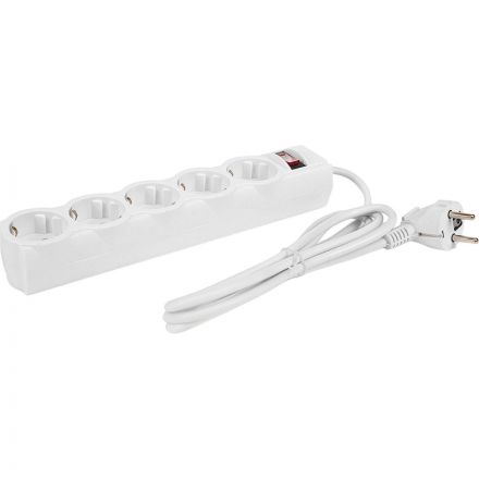 Сетевой фильтр CBR CSF 2505-3.0 White PC, 5р/3м, цвет белый (пакет)