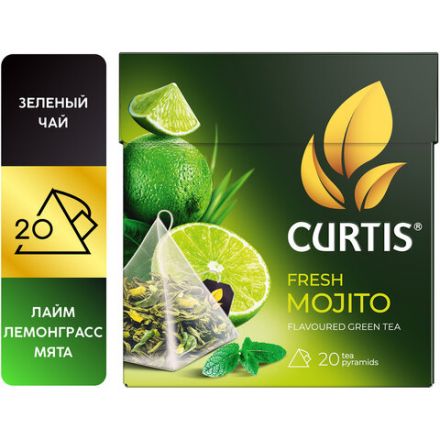 Чай CURTIS "Fresh Mojito" зеленый, 20 пирамидок по 1,7 г, 102210