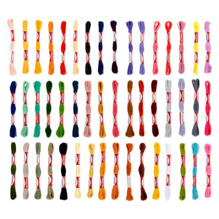 Нитки для вышивания (мулине), набор 100 цветов, 8 м, полиэфир, DEVELIA (Девелиа), 665432