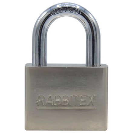 Замок навесной стальной 50 мм "Никель", антикоррозионное покрытие, 4 ключа, RABBITEX (РАББИТЕКС), 671309