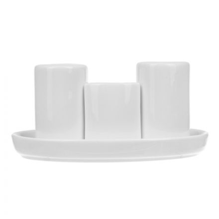 Набор для специй Chan Wave Classic 3пр/наб овал. фарфор, белый , фк0349