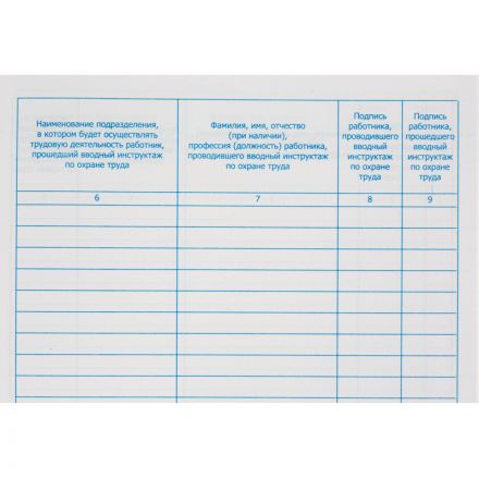 Журнал регистрации вводного инструктажа по охране труда, бумвинил,96л,офсет