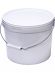 Ведро 11,5л круглое белое с белой крышкой с металлической ручкой