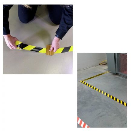 Лента для разметки ПВХ желто-черный 50ммx50м