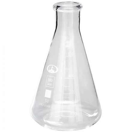 Колба коническая 500 мл, Кн-2-500-34, с дел., ТС, 8 шт/уп Минимед,10000833