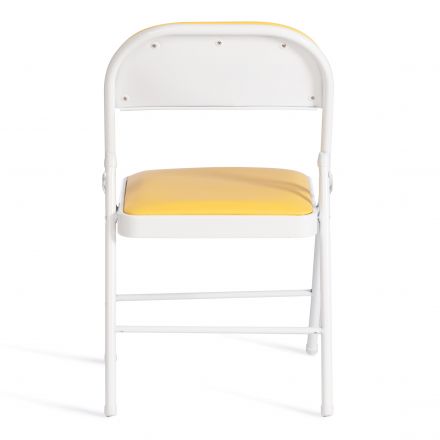 Стул складной FOLDER (mod. 3022G) каркас: металл, сиденье/спинка: экокожа, 46.5 х 47.5 х 79 см, yellow (желтый) / white (белый)