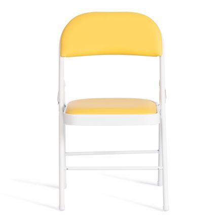 Стул складной FOLDER (mod. 3022G) каркас: металл, сиденье/спинка: экокожа, 46.5 х 47.5 х 79 см, yellow (желтый) / white (белый)