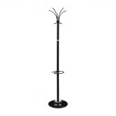 Вешалка напольная Титан Класс-ТМЗ, 395*1835 мм,  металл, черная, 5 крючков, подставка для зонтов