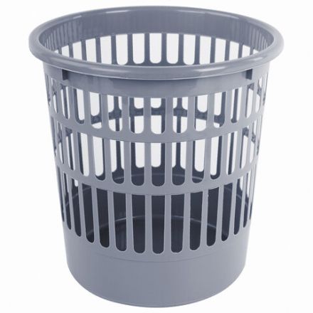 Корзина для бумаг STAFF "Basic" сетчатая, 9,5 л, серая, 237916