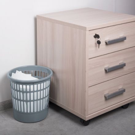 Корзина для бумаг STAFF "Basic" сетчатая, 9,5 л, серая, 237916